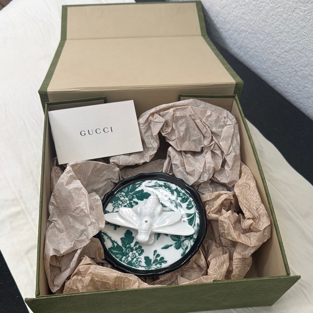 Gucci Green and White Decorative Accent Incense Holder